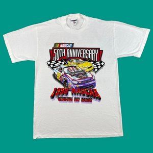 Vintage 1998 NASCAR Racing 50th Anniversary Winston Cup Series Graphic T-Shirt
